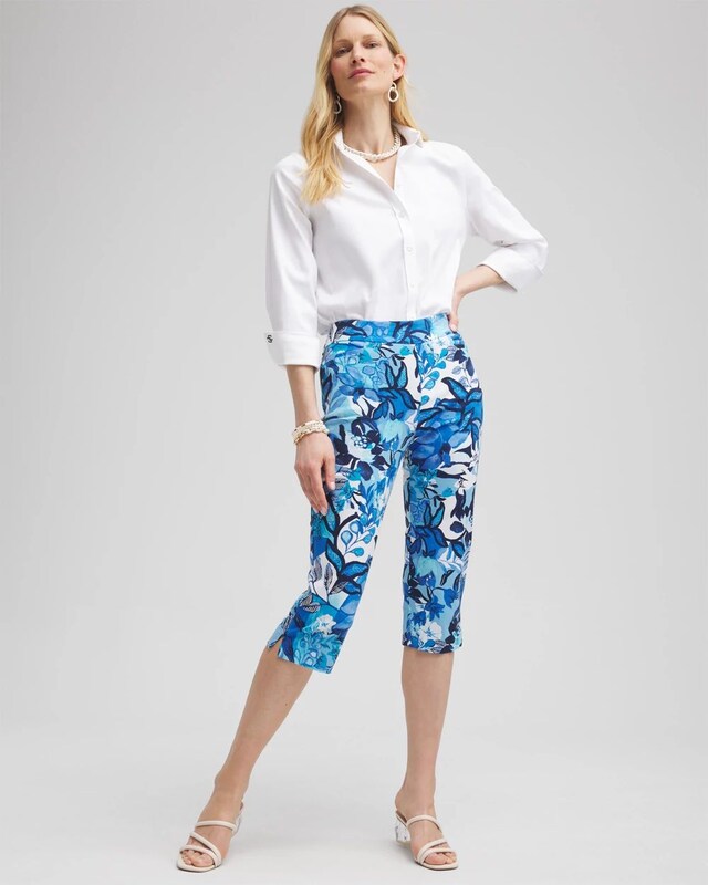 Brigitte Cool Floral Capri Pants - image 2